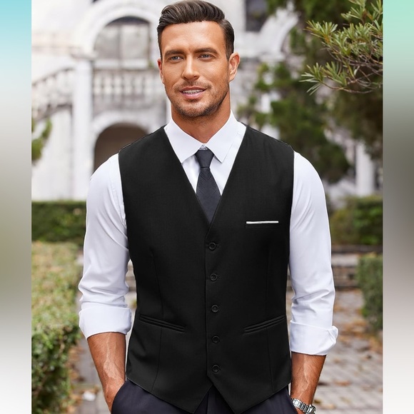 NWT COOFANDY Casual Dress Suit Vest Slim Fit - Picture 2 of 9